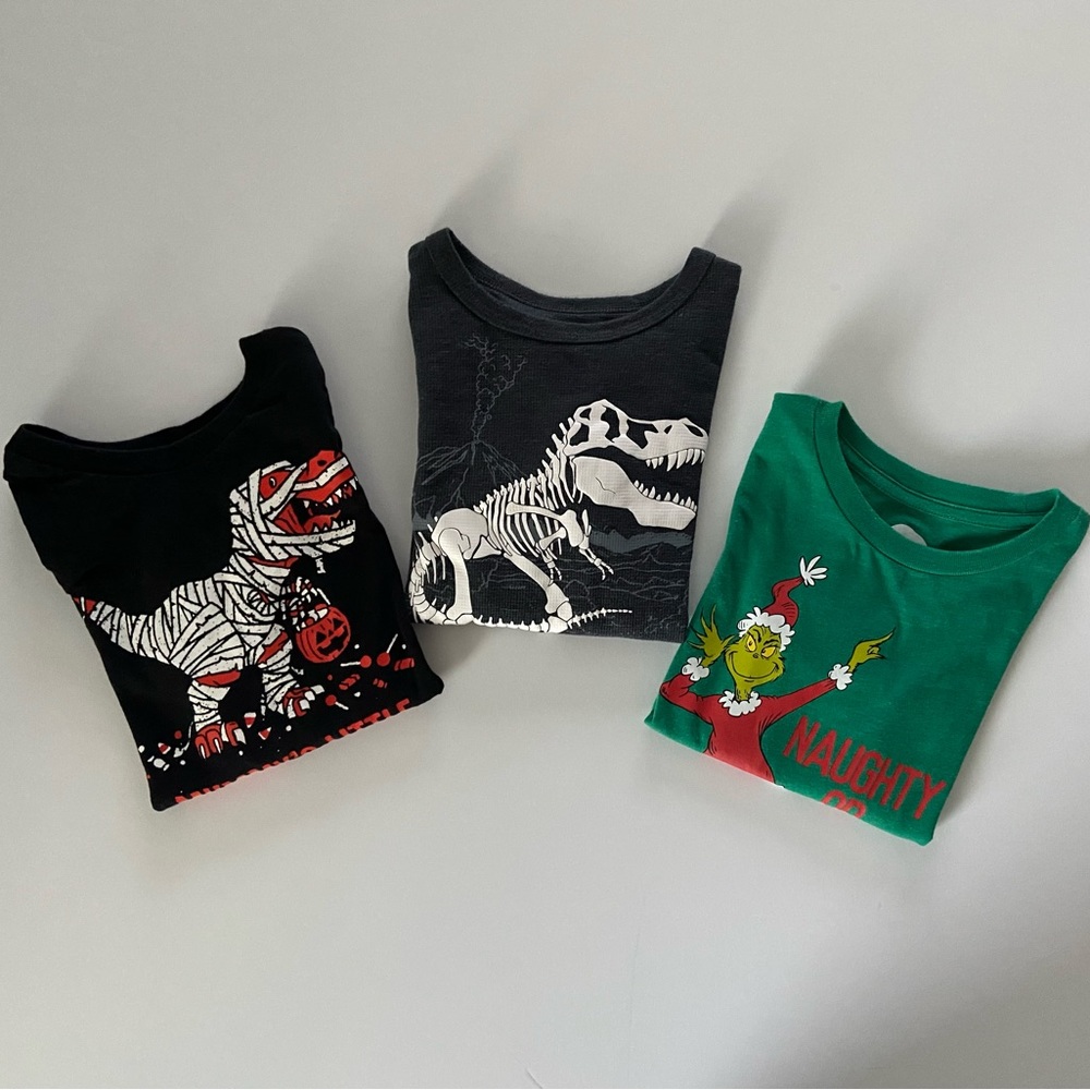Toddler Boy Bundle 3 Long Sleeve Shirts 5T